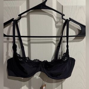 skims fits everybody lace unlined demi bra 32c onxy